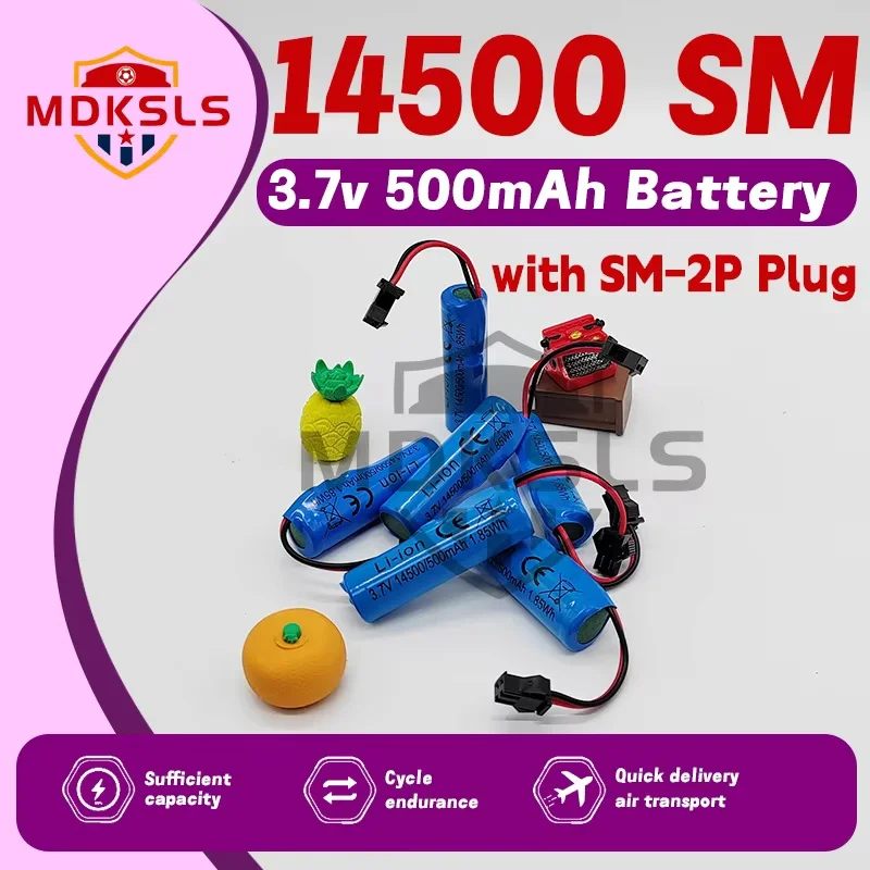 14500 3.7V 500mAh SM-2P Plug New rechargeable Battery and Charger For C2 D828 RC Stunt Dump Car Battery Toys Accessories RC Car