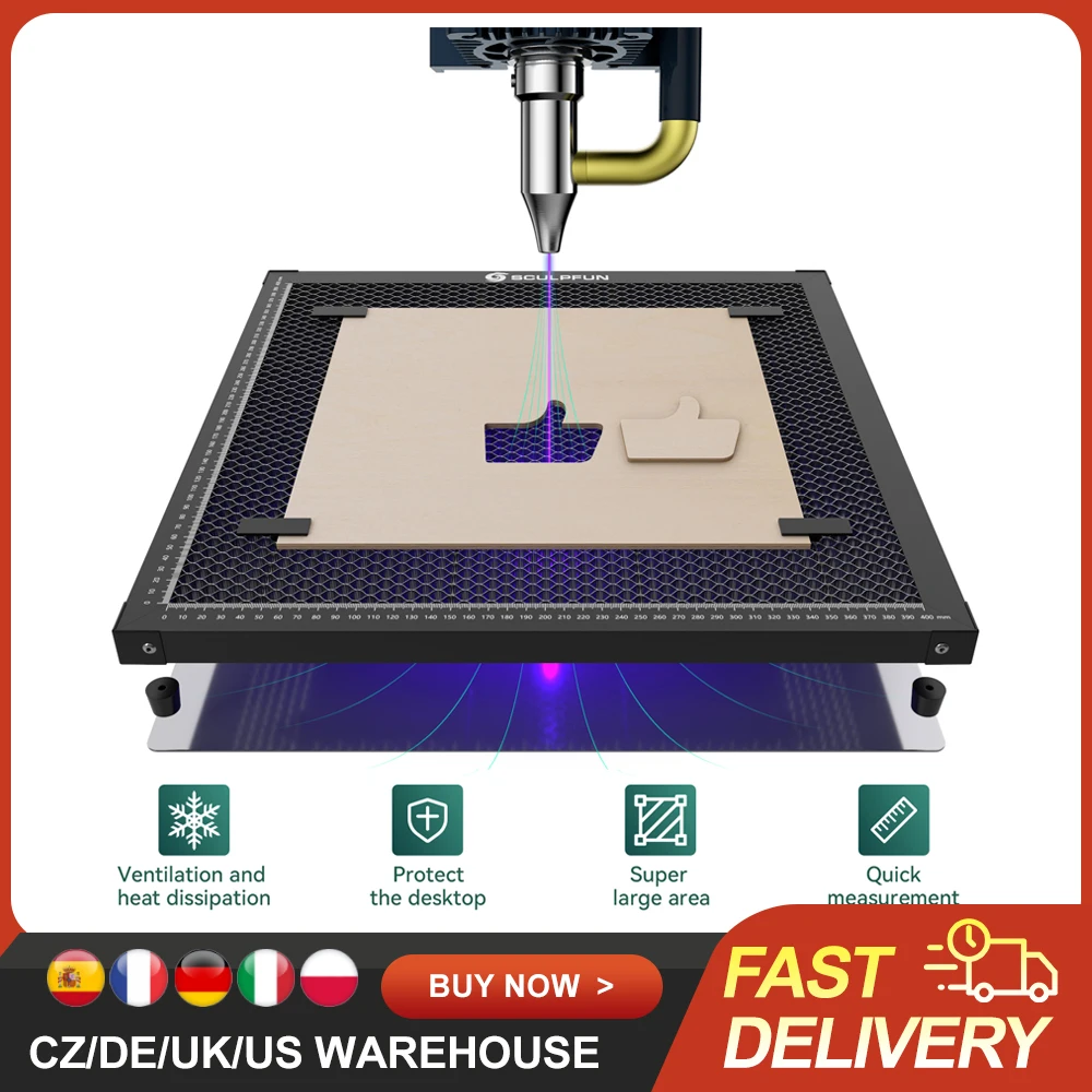 H3 400x400mm Laser Cutting Honeycomb Panel Workbench Suitable for Diode CO2 Laser Engraving Machine Professional Metal Clamps