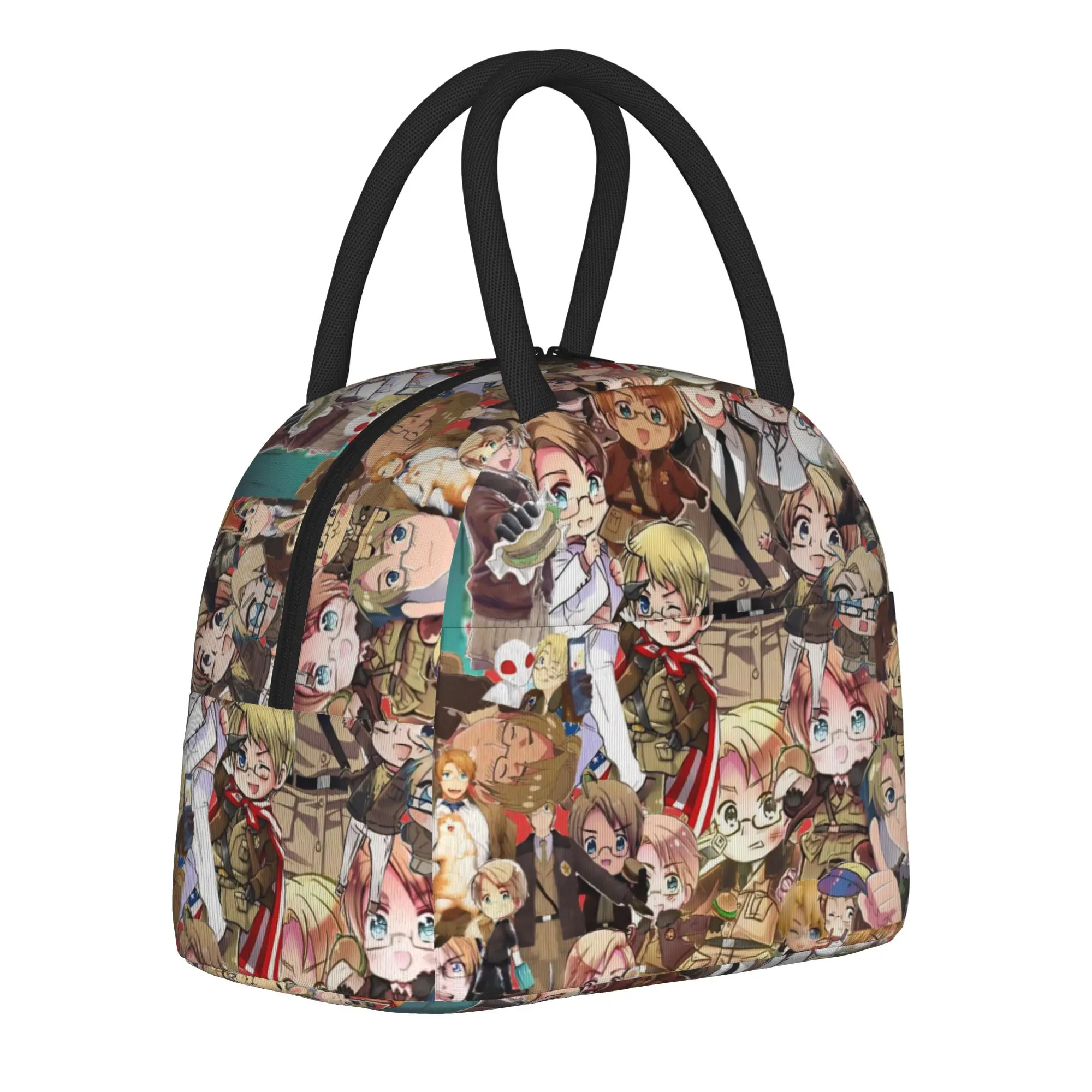 Hetalias Axis Powers Thermal Insulated Lunch Bags for Work  Portable Food Bag Men Women Thermal Cooler Lunch Box