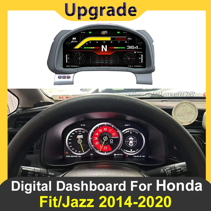 

2025 Latest Original Car Digital LINUX Instrument Cluster For Honda Fit/Jazz 2014-2020 LCD Speedmeters Dashboard player