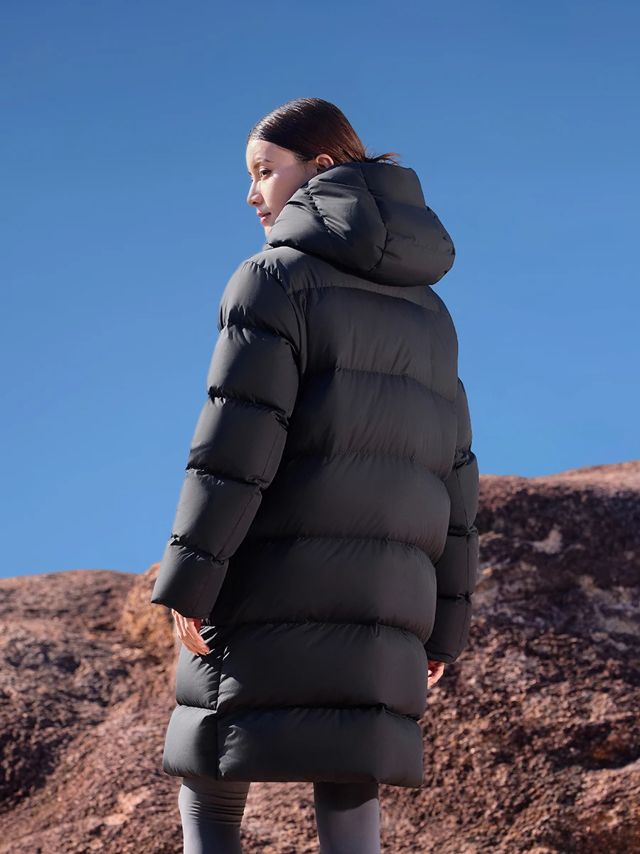 سترات نسائية شتوية من ريش الإوز سميكة للغاية دافئة مثل لحاف بقلنسوة معاطف طويلة بطة أسفل سترات منتفخة على الموضة الكورية باللون الأسود