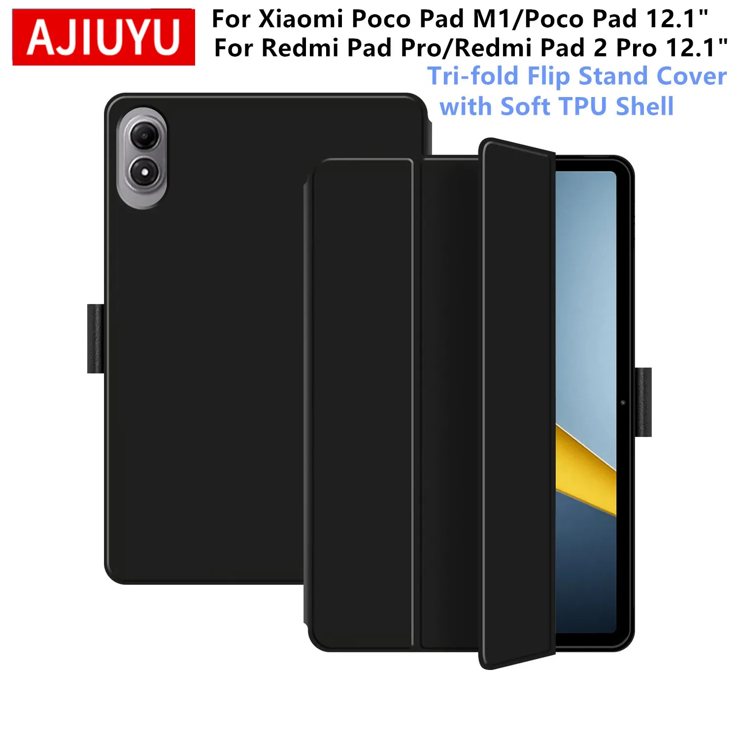 

Case For Xiaomi Poco Pad M1 2025 Redmi Pad 2 Pro 12.1 inch PU Flip Stand Cover For RedMi Pad 2 Pro POCO Pad 12.1'' Tablet Case