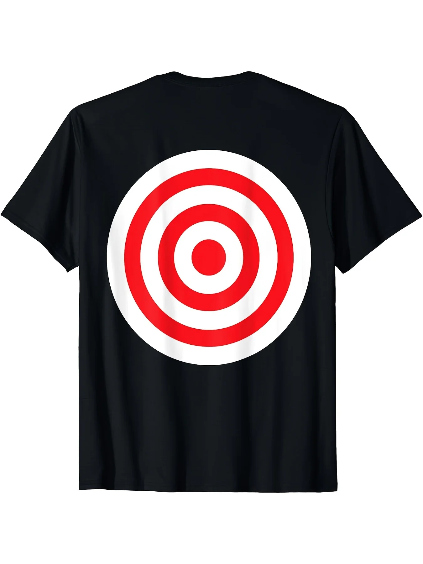 Men'S Short-Sleeve Round Neck T-Shirt Featuring a Humorous Bullseye Target Joke Design, Suitable for Casual Wear in All Seasons