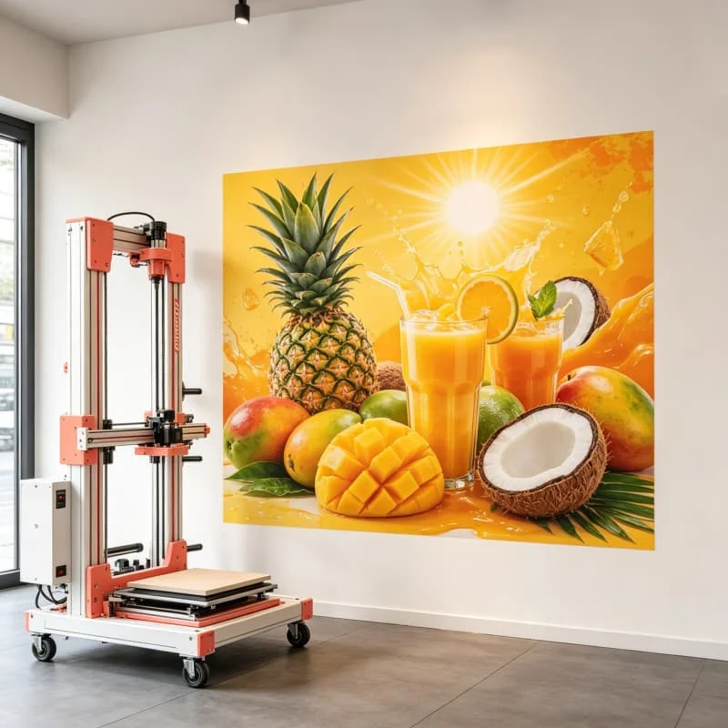 Commercial Grade UV Wall Printer Vertical 3D Inkjet For Glass Acrylic Wood Metal Leather Signage Printing Customized
