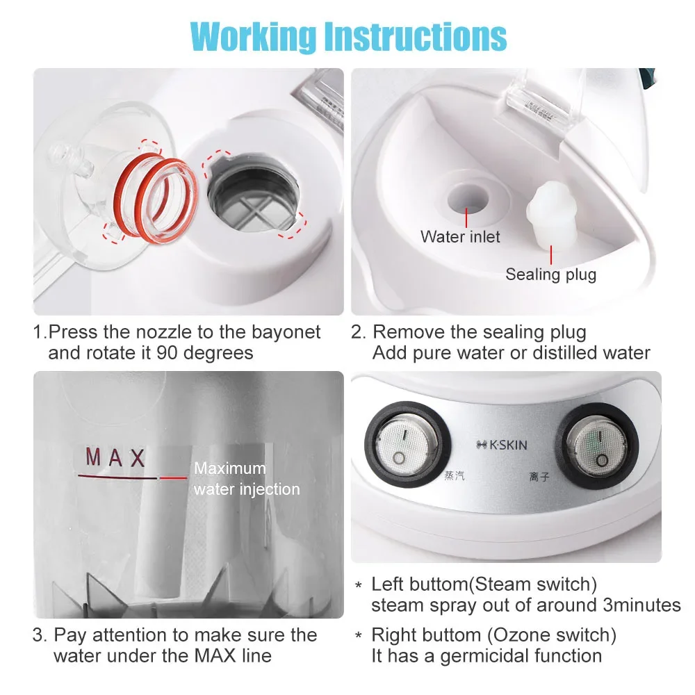 مبخر الوجه بخار رذاذ ساخن Vaporizador جهاز البخار للوجه العناية بالبشرة الاسترخاء مرطب الجمال رائحة العشبية تبخير الوجه سبا أداة