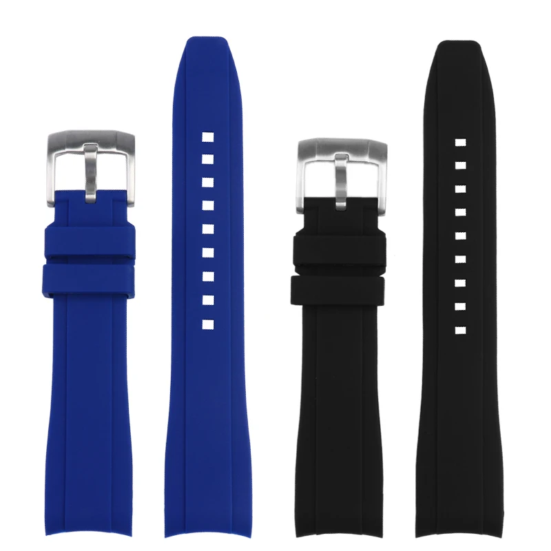 21mm 22mm curved silicone strap for Longines Comcast strap L3.742 642 782 series sports diving silicone strap accessories