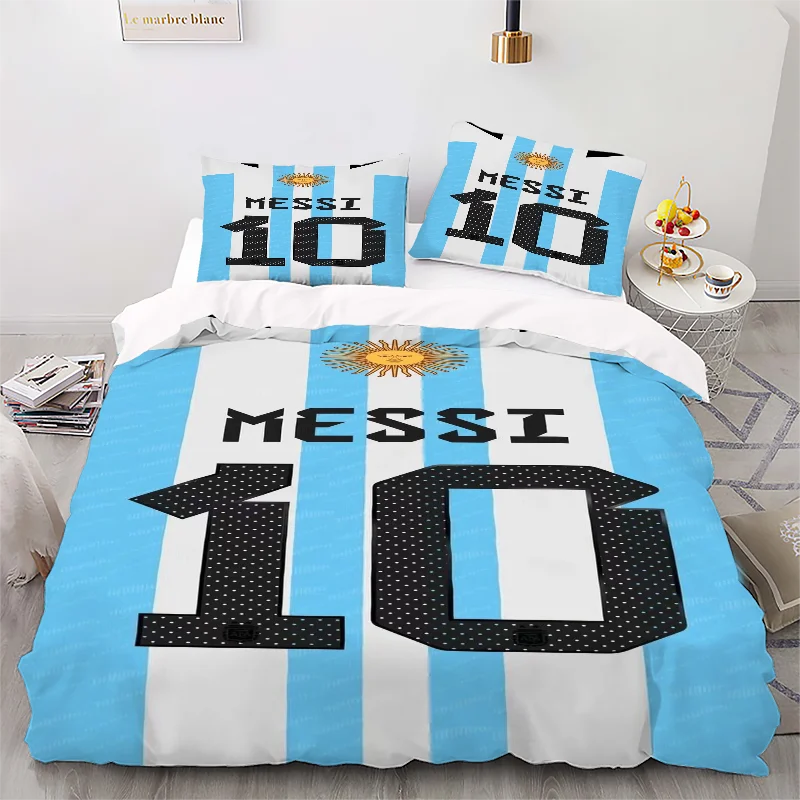 Football Player No. 10- Digital Printed Duvet Set - Polyester - Bedroom Decor -1 Bed cover +2 Pillowcase (no pillow core)