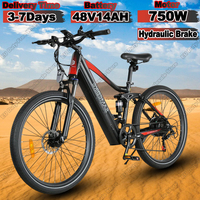 SAMEBIKE XD26 Electric Bicycle 750W Motor 48V14AH Lithium Battery Hydraulic Brake E-bike 26 inch Tire Mountain Electric Bike
