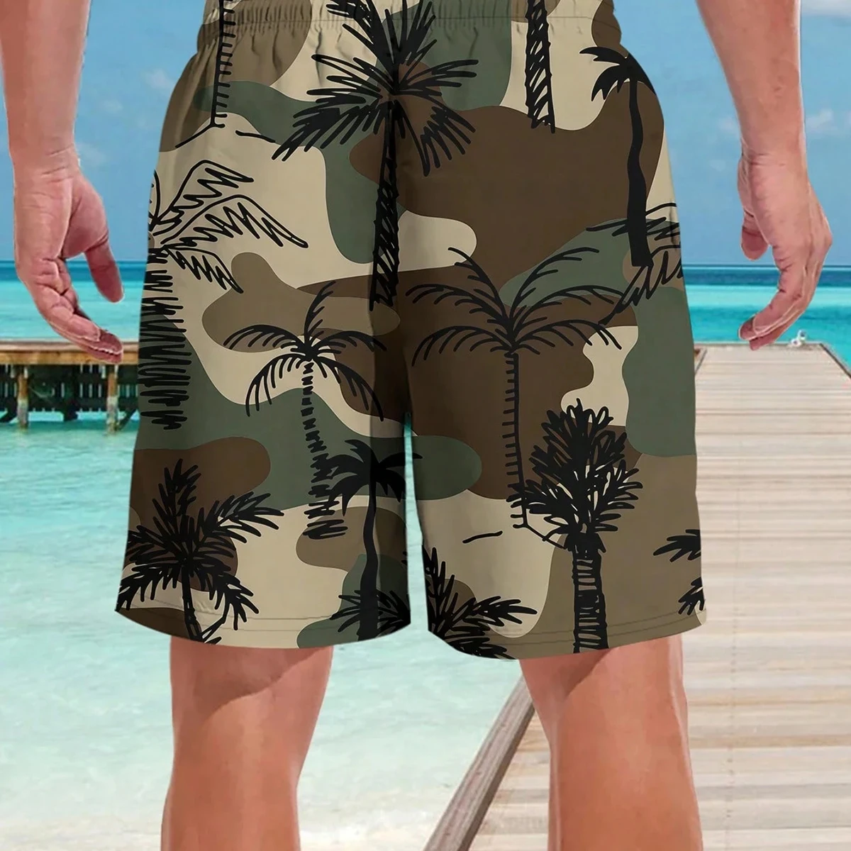 Tactische 3D Camo-zwemshorts - Zomerstrandsurfshorts voor heren in Hawaïaanse stijl met ademende, sneldrogende functie
