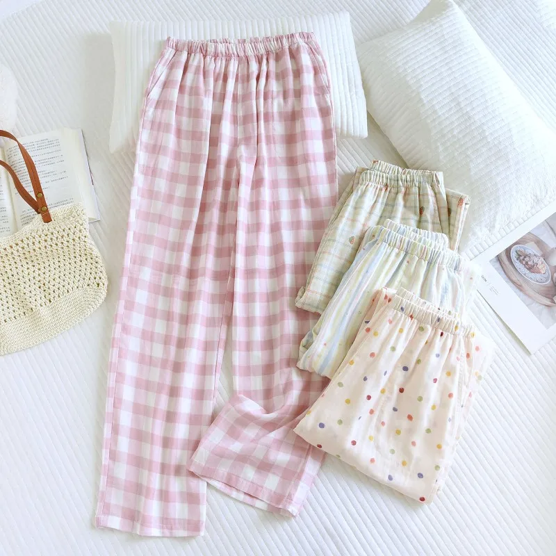 

2025 New Spring and Autumn Women's Sleeper Pants 100% Cotton Multi Color Printed Pants Casual Loose Large Home Pants bottoms