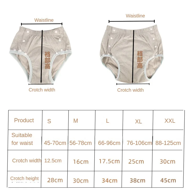 Pañal de tela para niños y adultos, ropa interior de algodón lavable, reutilizable, transpirable, a prueba de fugas