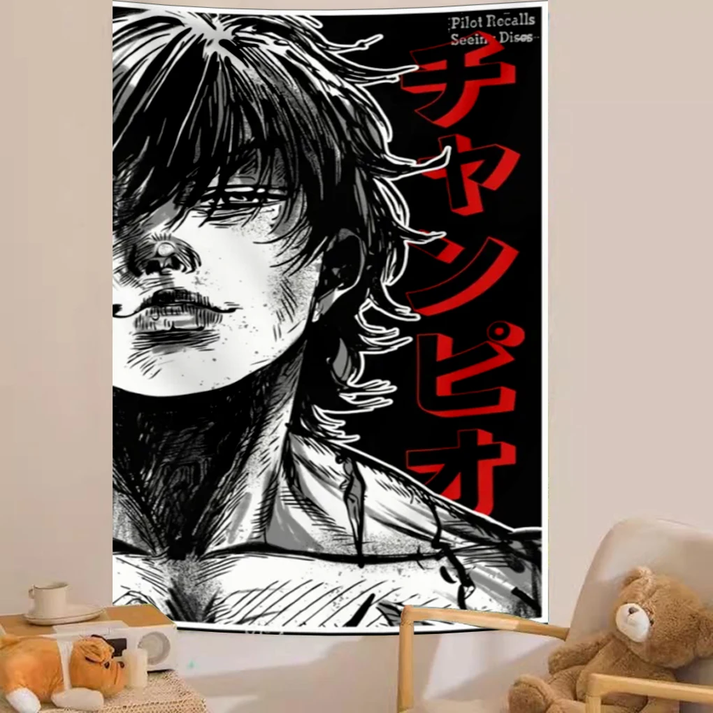 Аниме-Баки-Хаман-гобелен-винтажный-хиппи-настенный-богемный-обои-гобелен-изголовье-эстетическое-украшение-комнаты