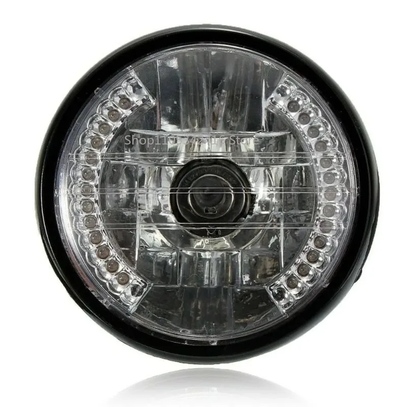 7 Inch Motorcycle LED Headlight H4 Halogen Bulb with Mounting Bracket for Harley