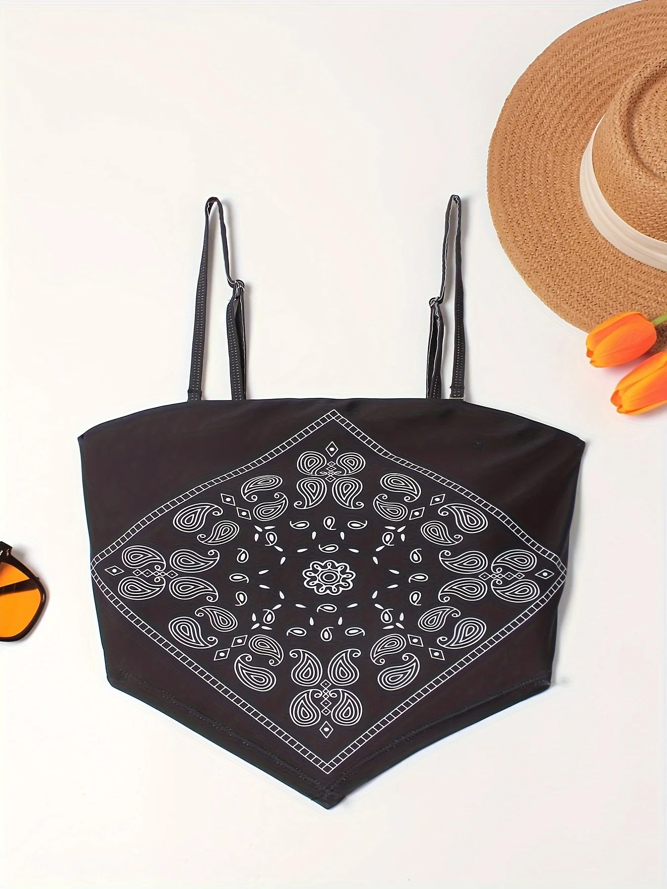 

Women's Oversized Bikini Top Square Scarf Bandeau Bikini Holiday Style