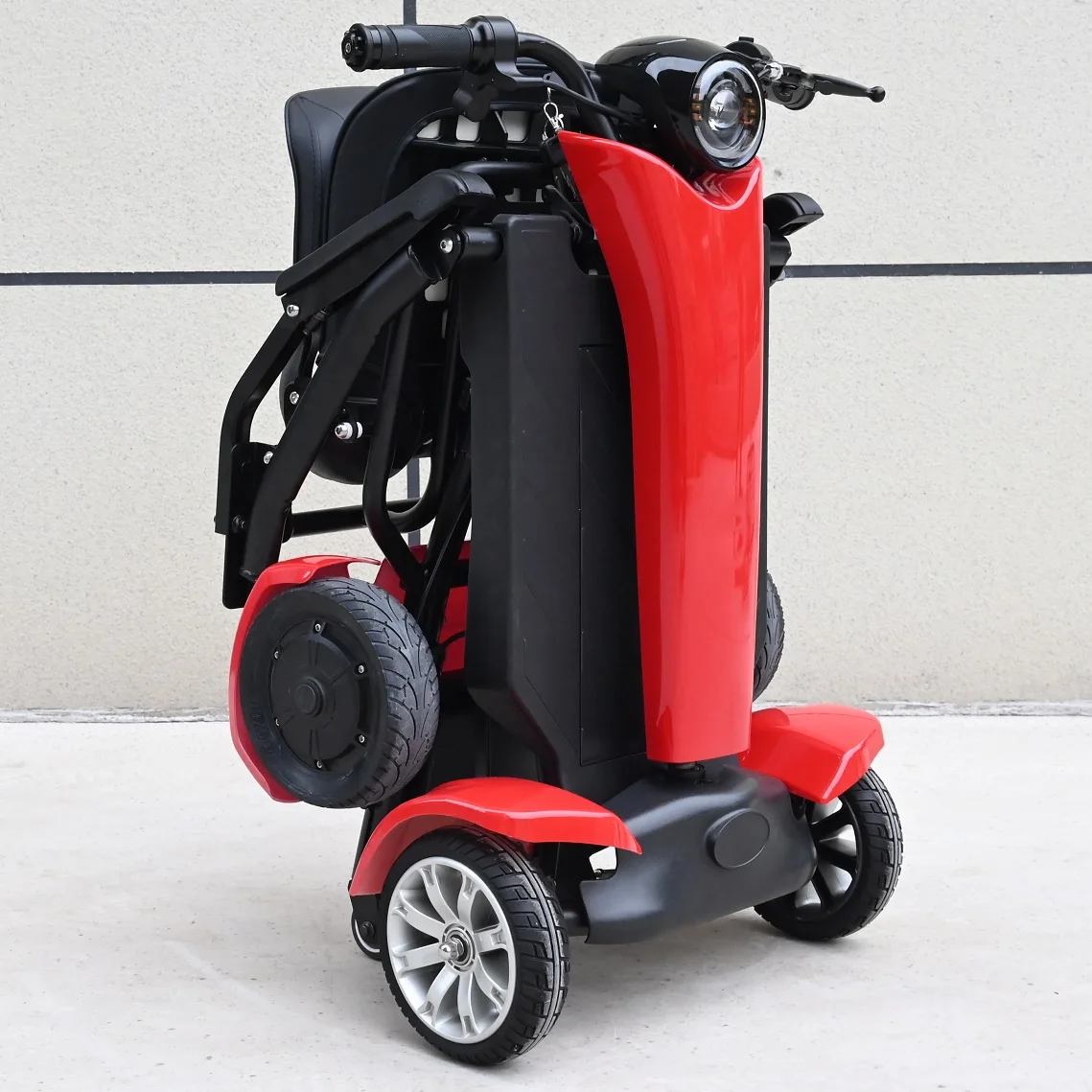 Automatic Foldable Electric Scooter For Adults With Seat Dual Motor 500W Mobility Scooters Disabled Folding 4 Wheels With Basket