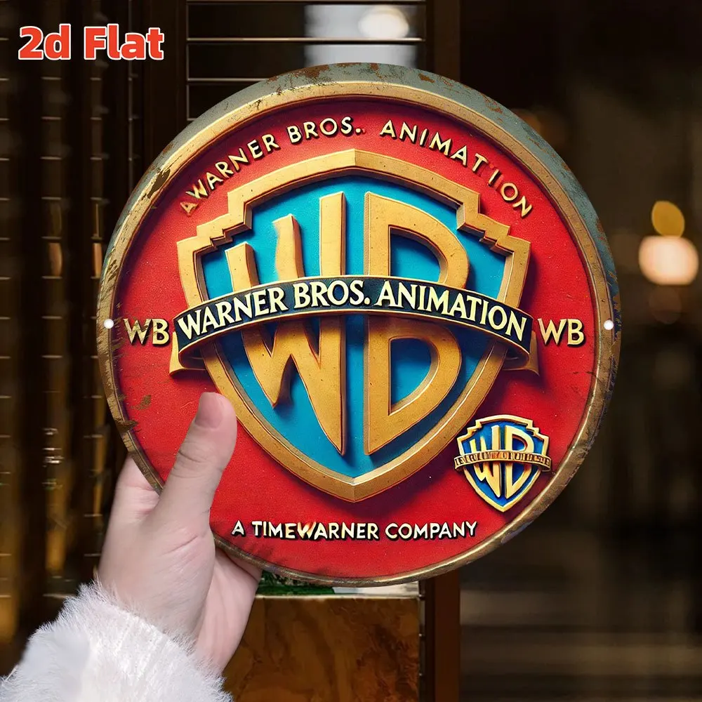 مسطح 2D، 2Dflat "Warner Bros. شعار الرسوم المتحركة" | هوليوود الحنين الكلاسيكي | ديكور فني جداري بطابع الفيلم والتلفزيون، متين داخلي/O #3