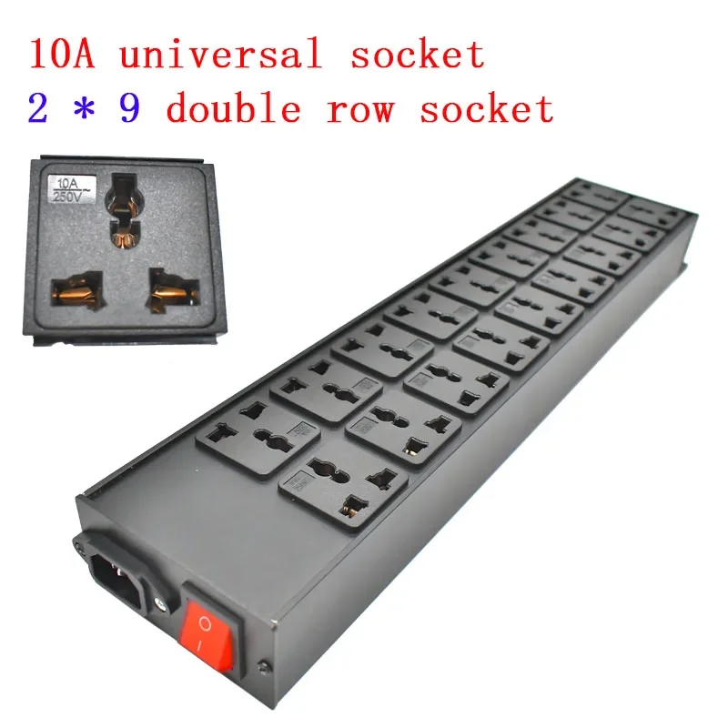 PDU power strip network cabinet rack power distribution unit double row socket 2x9AC 16A universal socket C14port link wireless