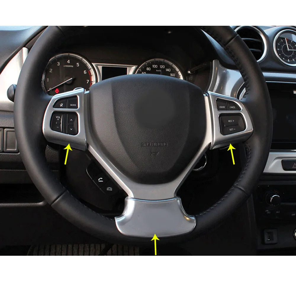 For Suzuki Vitara Escudo 2016 2017 2018 2019 2020 Car Detector Styling ABS Matte Steering Wheel Interior Kit Trim Frame Hoods