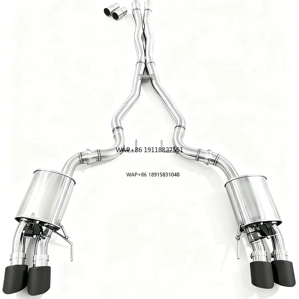 

GDR Stainless Steel 1.5mm Thick Smooth Finish Valved Exhaust Pipe 70mm Inlet Carbon Fiber Tailpipe Tip for 5.0L