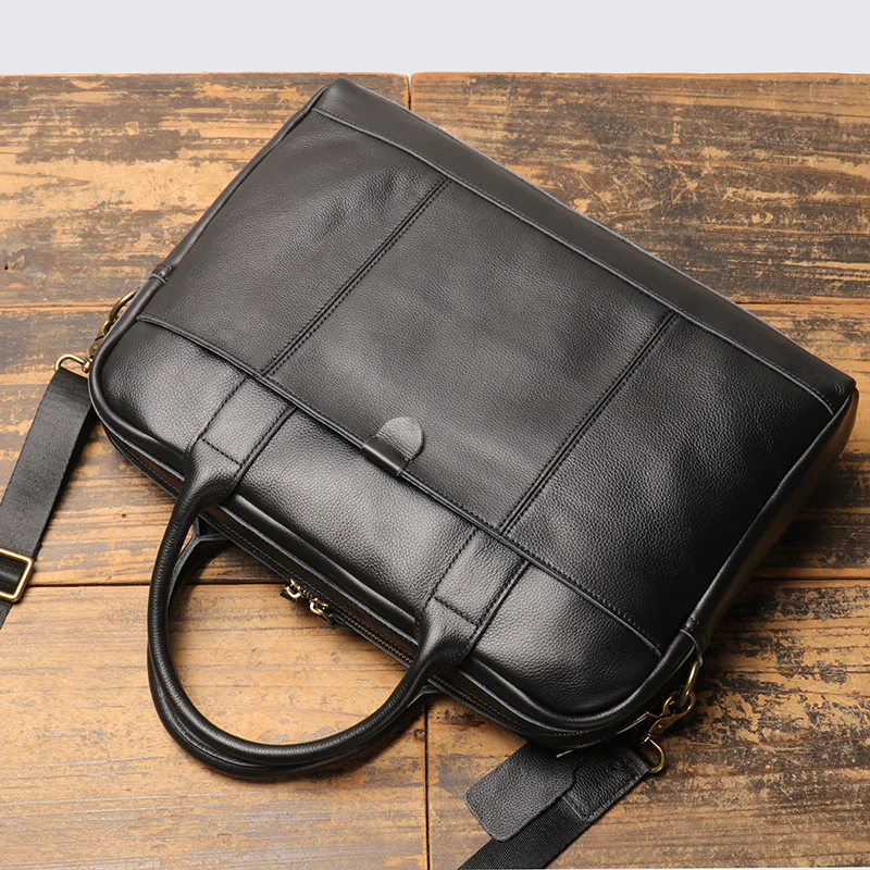 Leath focus Echt leder Aktentaschen Laptop Umhängetaschen für Männer Vintage Business Work Handtasche leichte Tasche