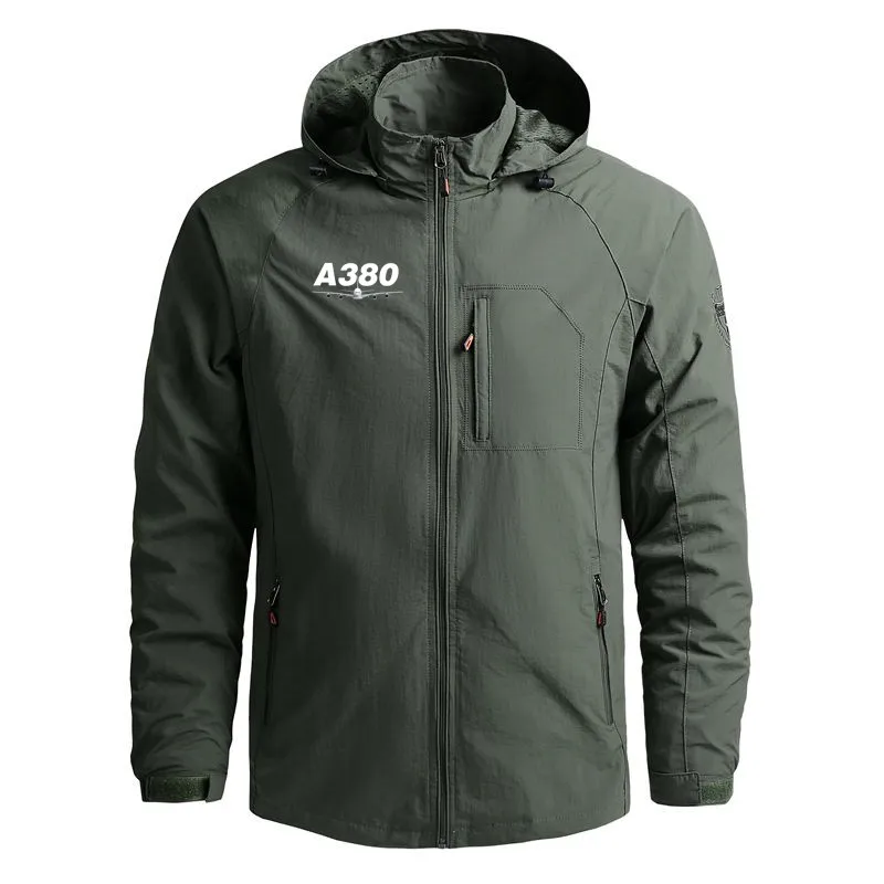 

M-5XL Airbus A380 Zipper Casual Outdoor Military Hooded Flight Jacket for Men Clothing Waterproof Windbreaker Man Coat Jackets