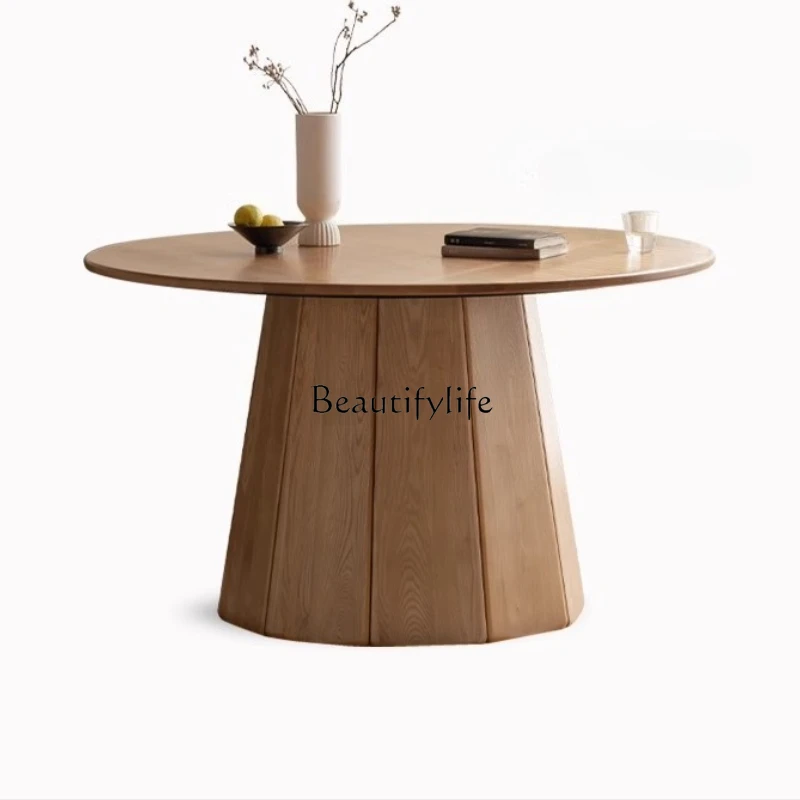 

Solid wood dining table Restaurant Ash wood simple household dining table