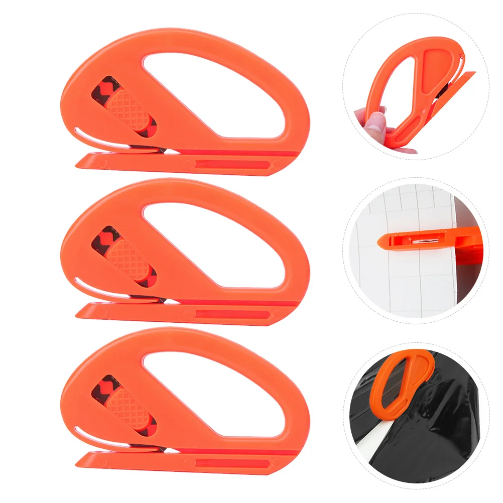 3Pcs Safety Vinyl Film Cutter Compact Lightweight Cutter for Window Tint Vinyl Film Cutting Tool Safety Cutting Tool