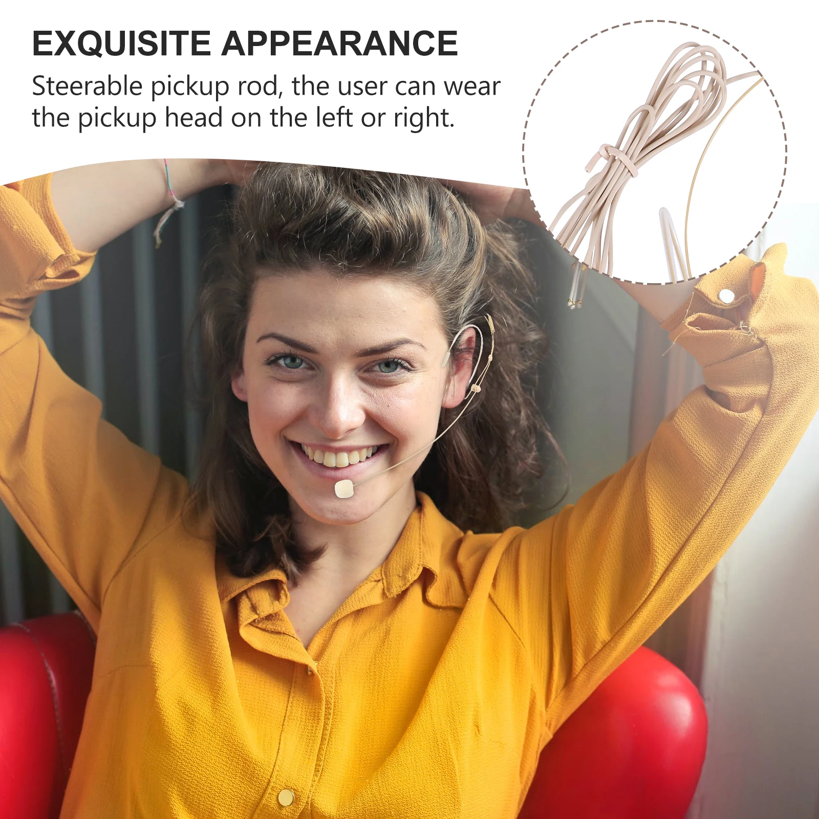 

Professional Head-Mounted Microphone Earhook Condenser 3 Pin Vocal Use Lightweight Foldable Headset For Singers Steerable