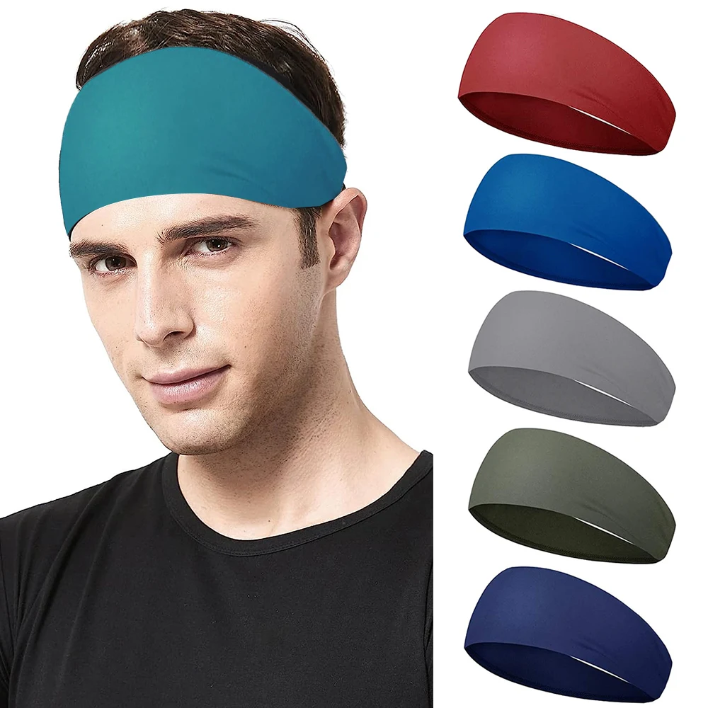 

Women Men Sports Headband Solid Color Elastic Hair Bands Yoga Sweat Headband Makeup Hair Band Vintage Headwrap Hair Accessories