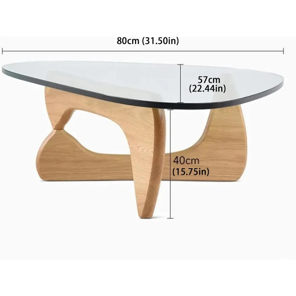 모던 유리 커피 테이블, 32.68 D x 22.44 W x 15.75 H, 거실 및 홈 오피스용 추상적인 원형 티 테이블