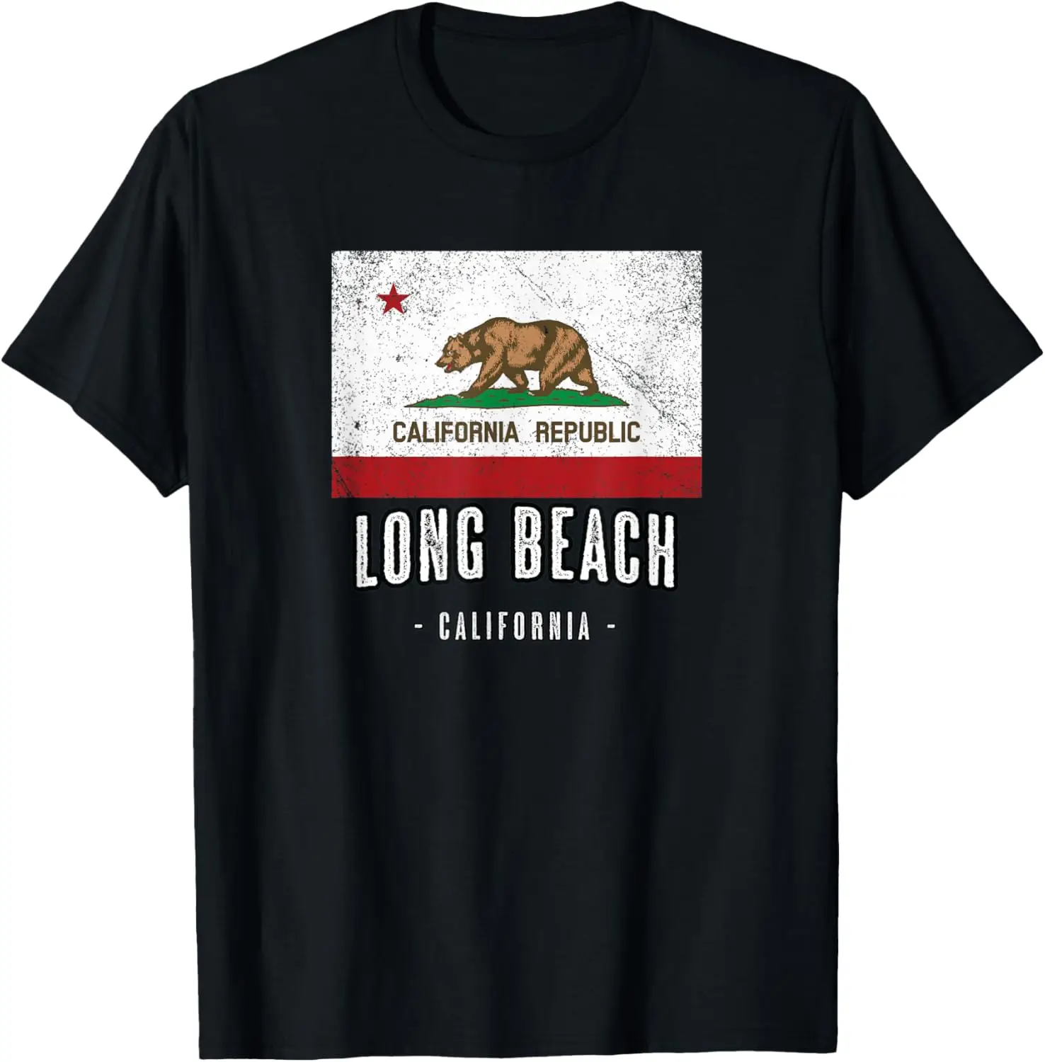 LONG BEACH - California | Cali City Souvenir - CA Flag Top T-Shirt