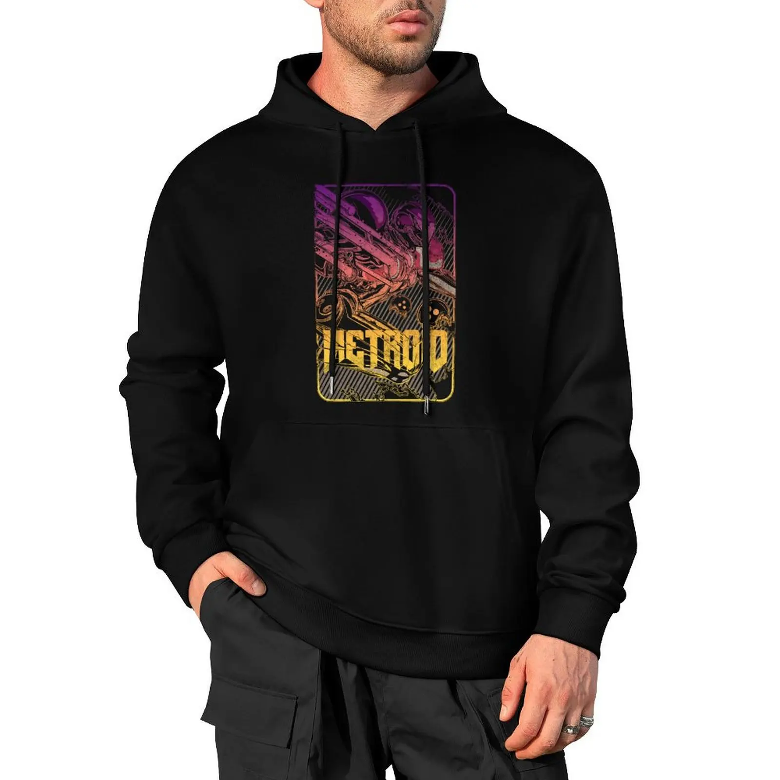 

metroid Pullover Hoodie graphic t shirts men korean style clothes men's sweat-shirt men wear hoody