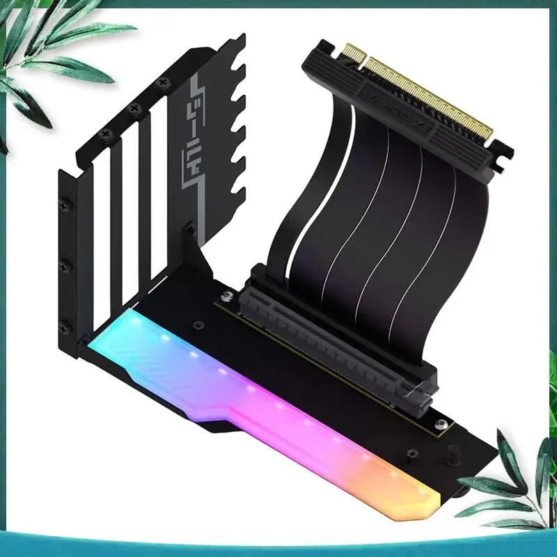 (NOVO) Suporte de montagem GPU vertical com cabo riser PCI-E 4.0 X16 Kit de suporte para placa de vídeo ângulo reto de 90 graus