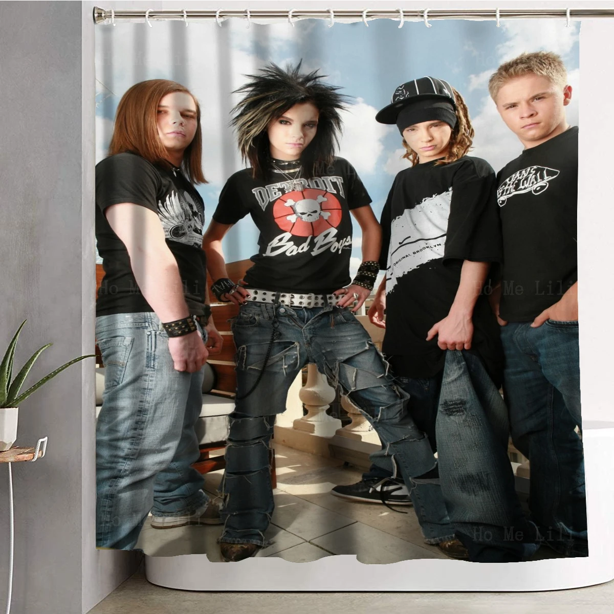 German Band Tokio Hotel 90s Pop Idol Musical Group Creative Poster Bathroom Decor Shower Curtain