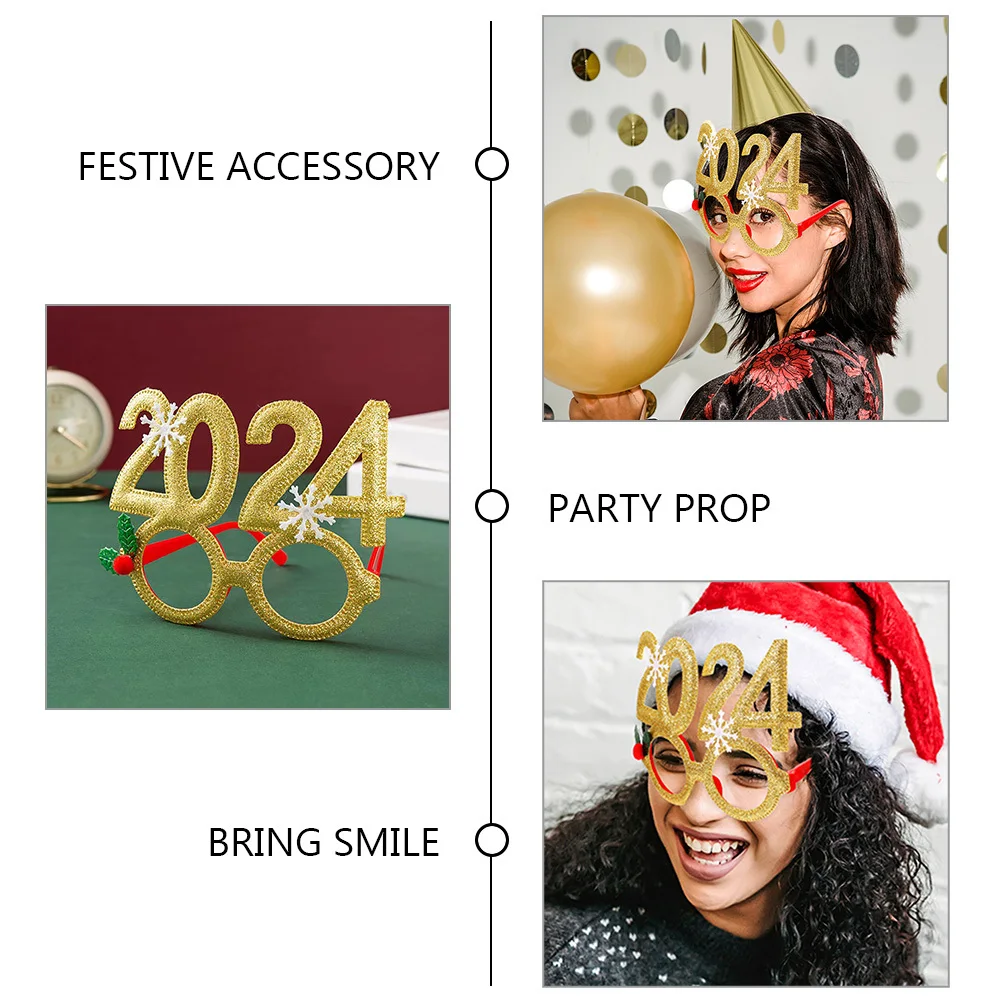 Okulary świąteczne Oprawki Okularów Imprezowych Rekwizyty Okulary na Imprezę Świąteczną Uroczystości Świąteczne Akcesoria na Imprezę Bożonarodzeniową Dla Dzieci Dorosłych Wielokrotnego Użytku