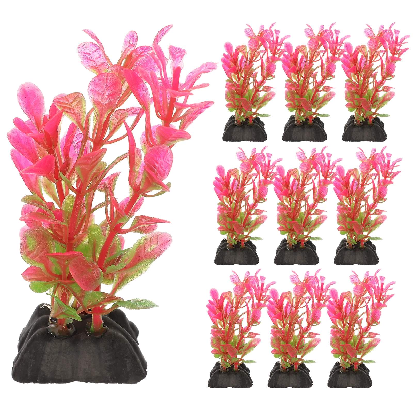 

10Pcs Safe Soft Plastic Aquarium Plants Betta Fish Tank Decor Freshwater Saltwater Long Lasting Durable Easy Maintenance
