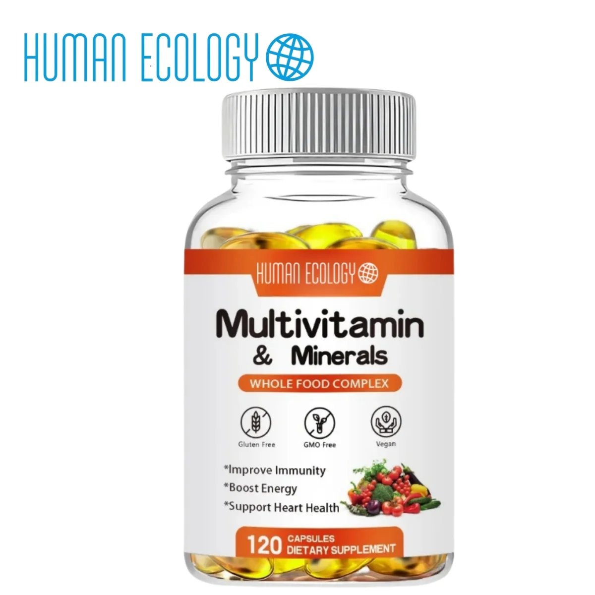 

Multivitamin Capsules with Vitamins & Minerals for Energy Brain Heart Skin Eye Health Immune Support for Women & Men