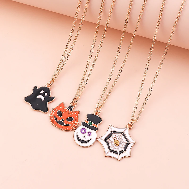 Women's Cute Enamel Halloween Necklace Set