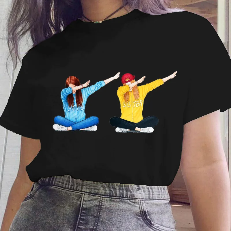 Moda senhoras camisetas topos nova menina gráficos 90s manga curta impressão roupas femininas harajuku roupas de verão feminino tshirt