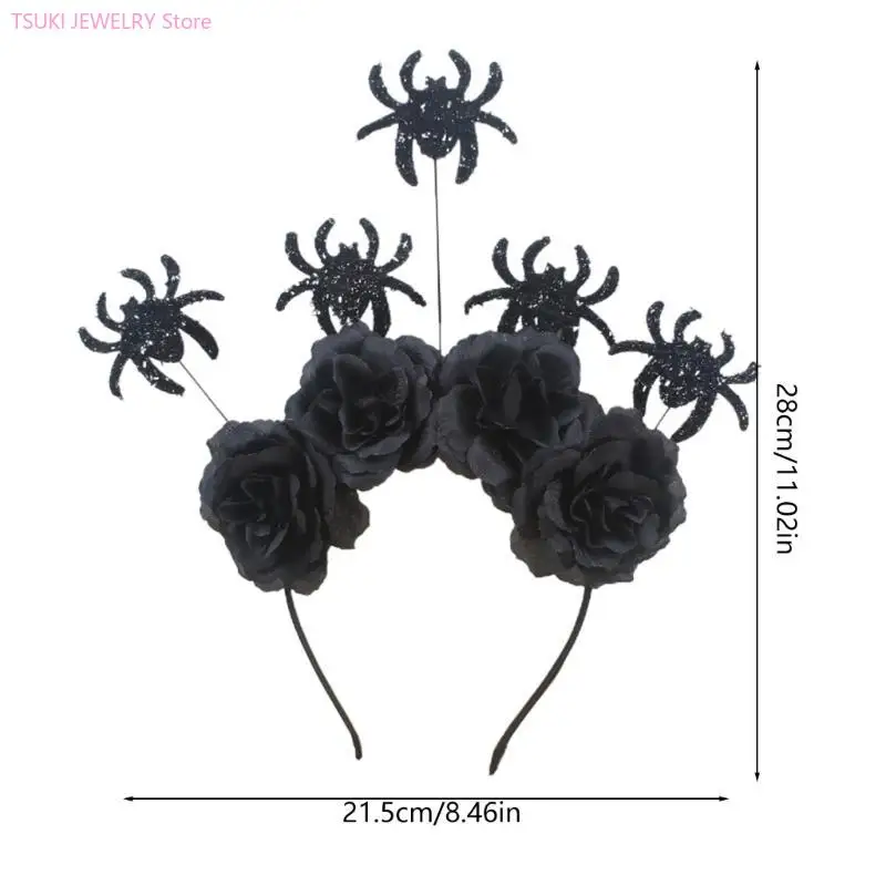 62KE bloem hoofdband voor meisjes spinnenhaar hoepel Halloween s en kronen