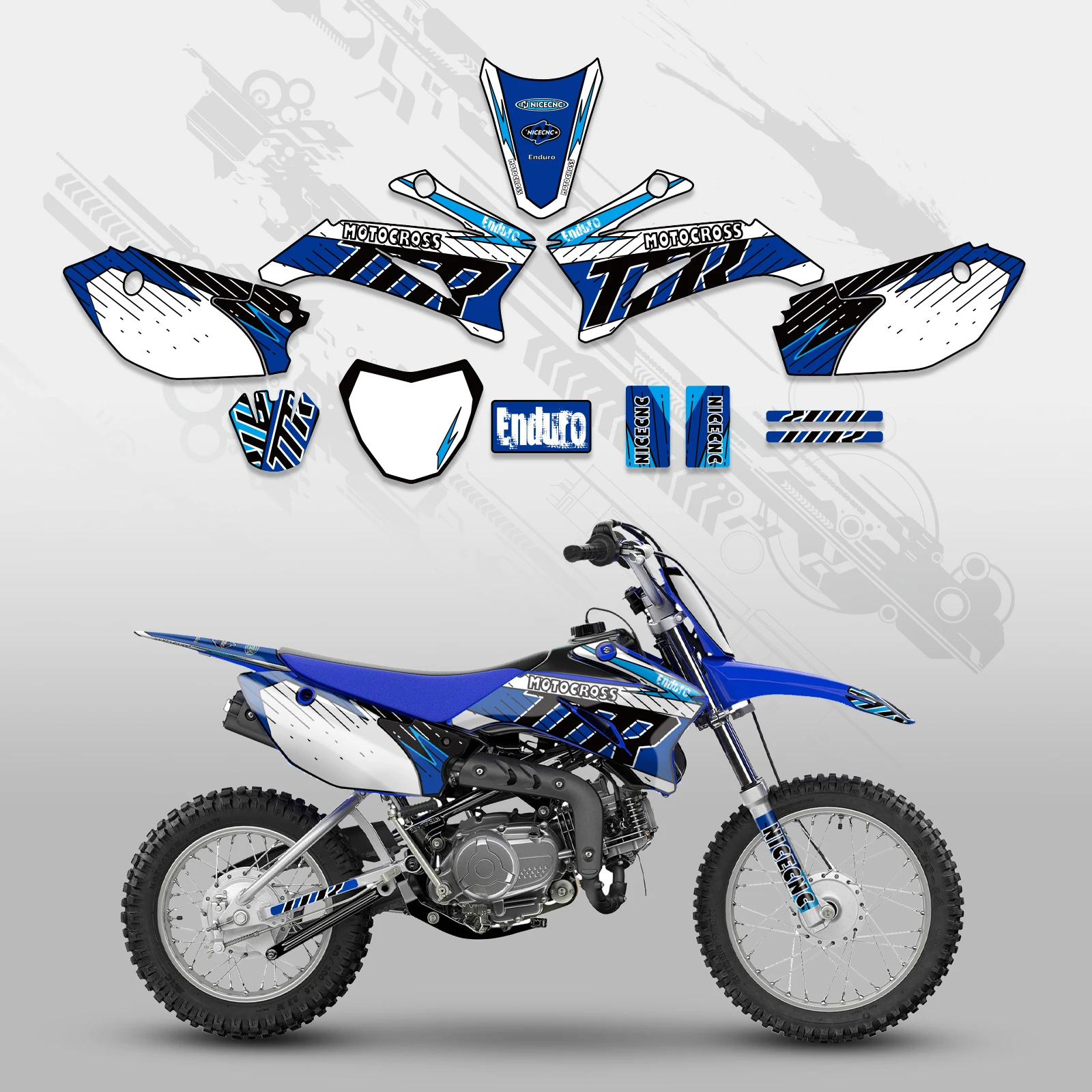 

Для Yamaha TTR110 TTR110 все годы обтекатель для мотокросса графический фон наклейка комплект наклеек на заказ TTR110 наклейки украшения