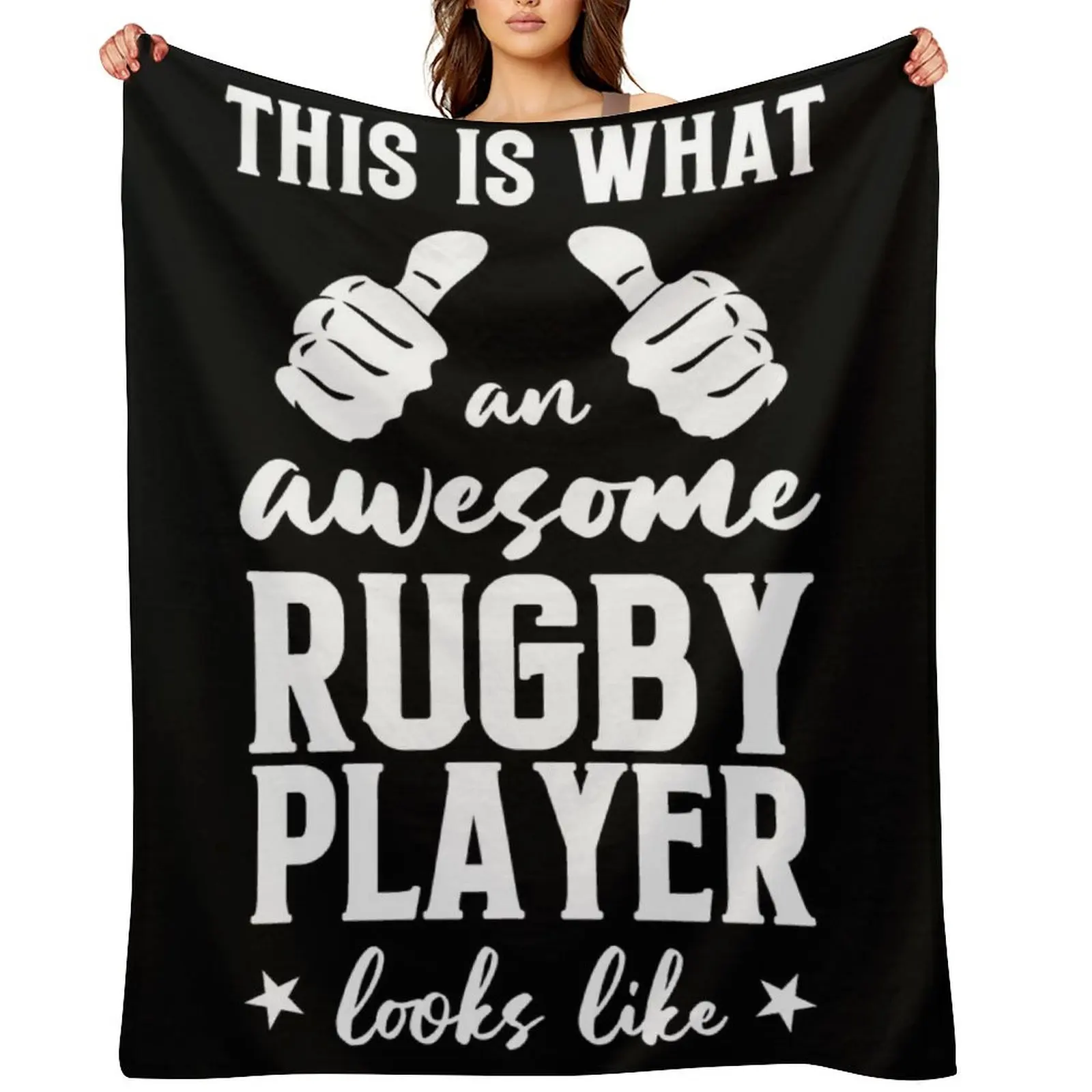 

Funny Rugby Player Gift: This Is What An Awesome Rugby Player Looks Like -Rugby Throw Blanket Summer Bed Giant Sofa Blankets