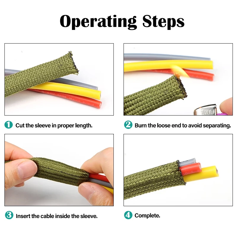 

Nylon Cable Sleeve 2.5mm ~ 60mm Tight Fit High Density Braided Insulated Gland Protection Sheath Polyamide Wire Sleeving Wrap