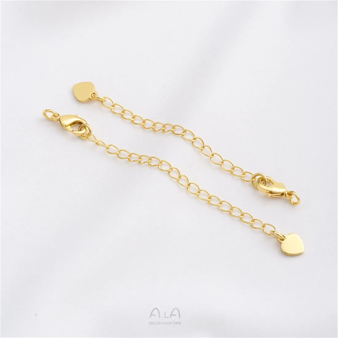 สายโซ่ทองแท้18K ประดับสร้อยคอ DIY สร้อยข้อมือลายดอกพีชหัวใจแบบหยดน้ำ B788