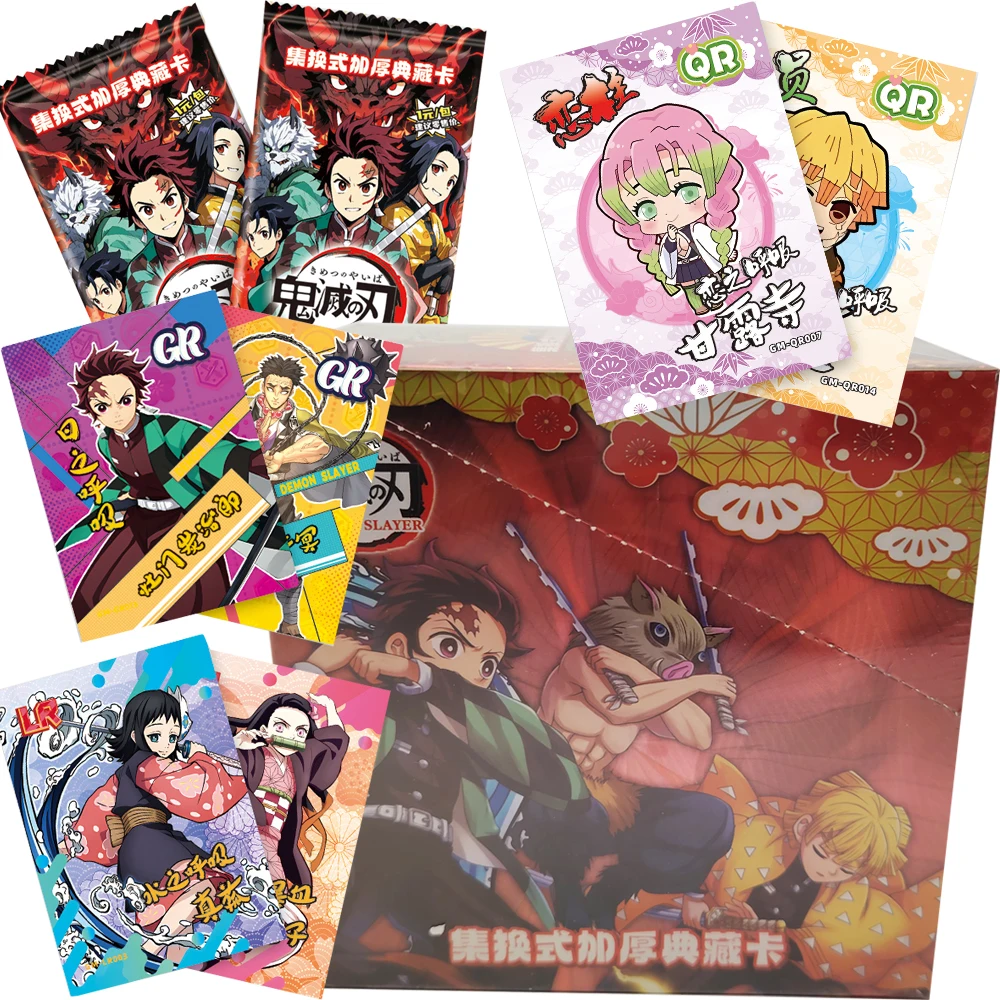 

Anime Demon Slayer Collection Cards Kamado Nezuko Agatsuma Zenitsu Q-version Cartoon Cute Popular Character Cards Birthday Gifts