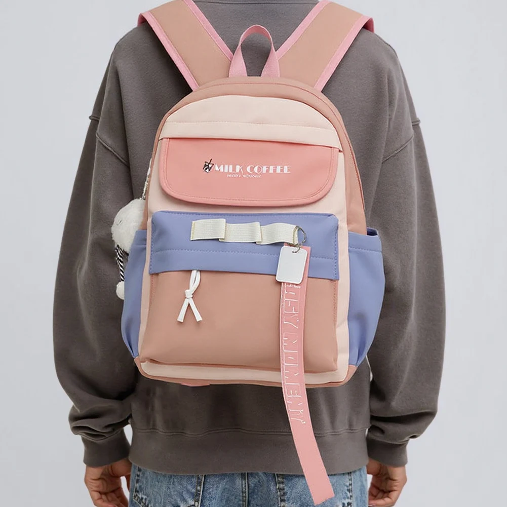 حقيبة ظهر عصرية من النايلون على الطراز الياباني للطلاب، حقائب مدرسية كاجوال مرقعة للسفر في الهواء الطلق #1
