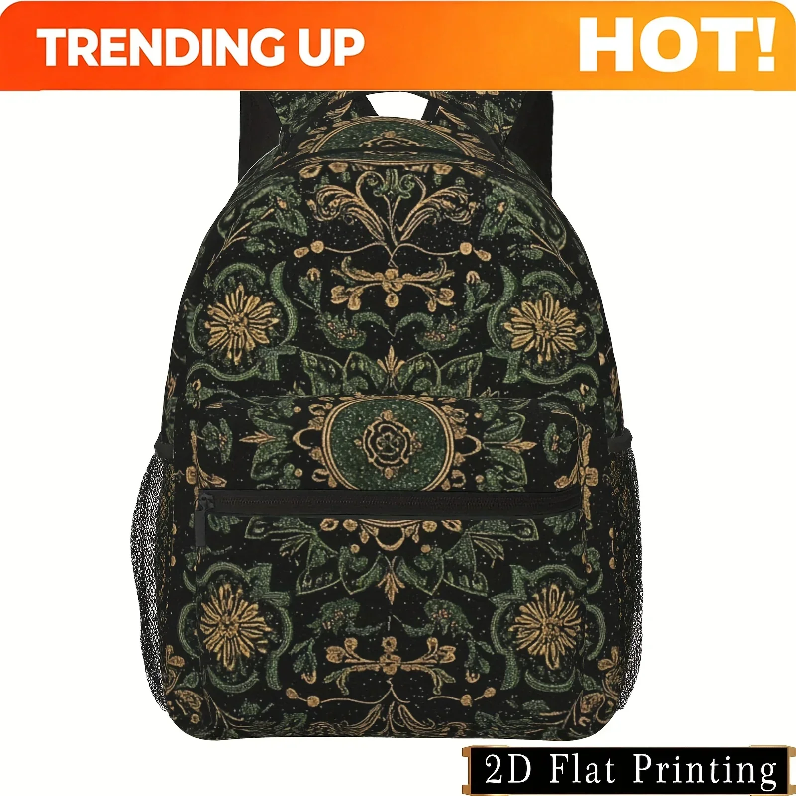 Custom Fullcolor Printed Nostalgic Old Money Style Pattern, Shoulder Strap And Waist Protection Design Backpack, Fashionable