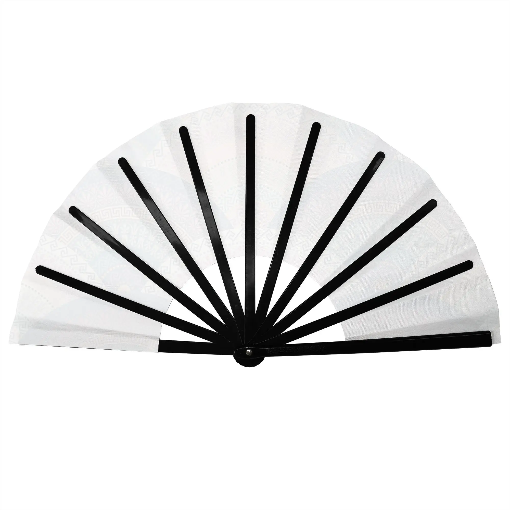 Greek key Meander Palmette Folding Hand Fan Anthemion Polyester Fabric Fan Cool Summer Accessory Decorative Fans