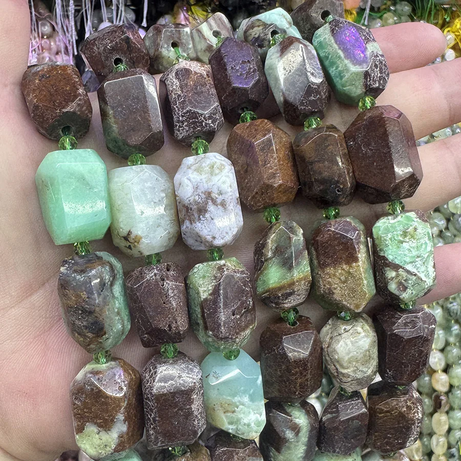 Natural Australian Jade Crystal Conformal Section Lrregular Faceted Loose For Jewelry Making DIY Necklace Bracelet 15'' 13-19mm