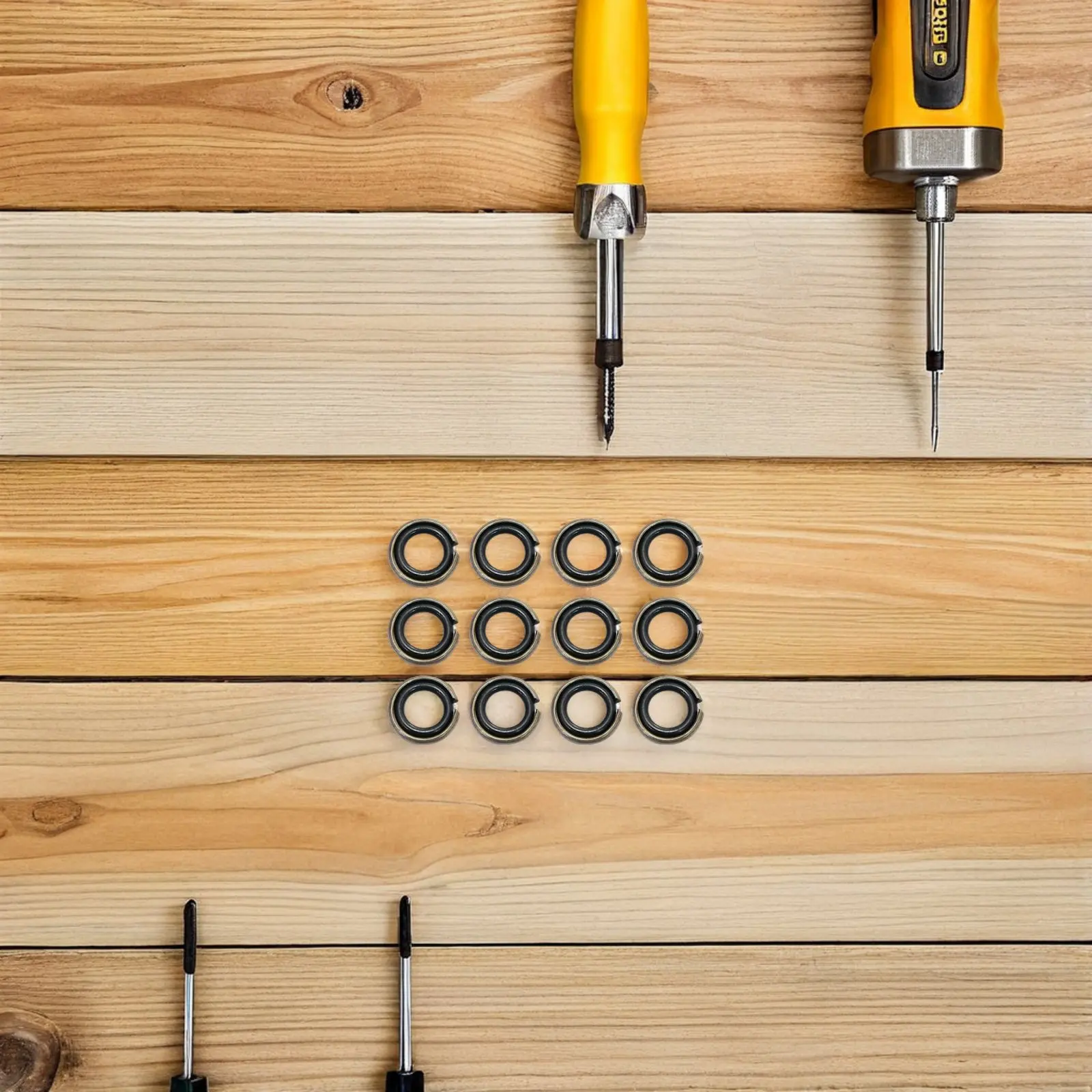 

12Sets Impact Wrench Retaining Rings Rubber O-Rings High Strength Socket Retainer Ring Kit Wrench Ring O-Rings